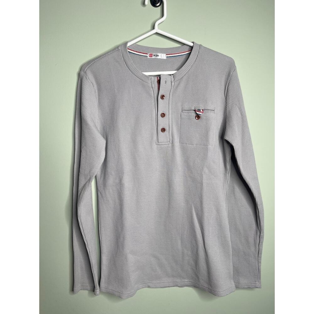 H2H Grey Thermal henley Medium